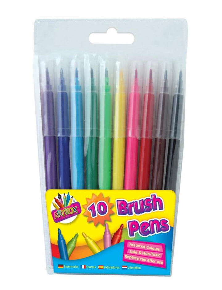 Felt Tip Brush Pens – Pack of 10