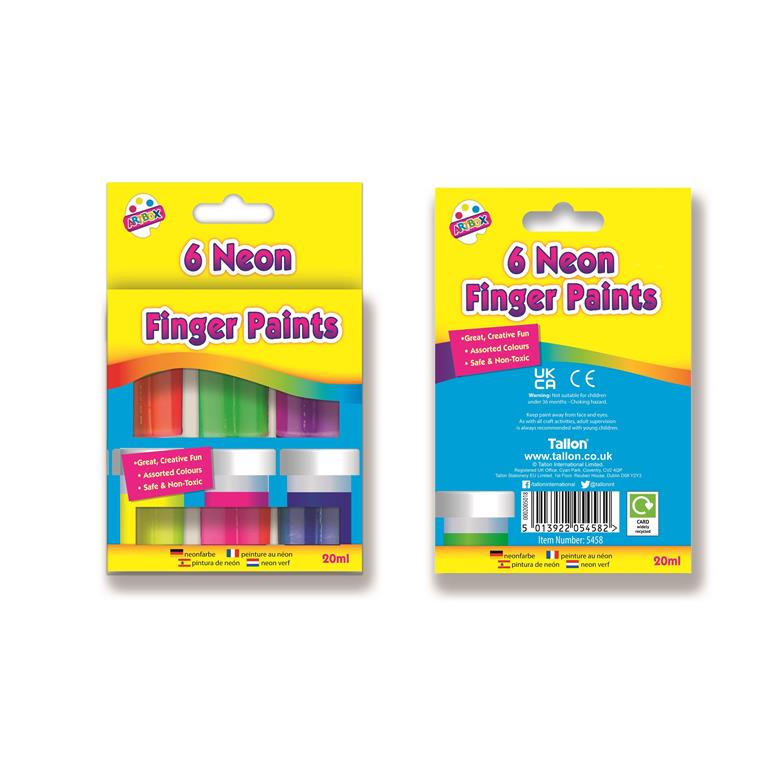 Neon Finger Paints – Set of 6
