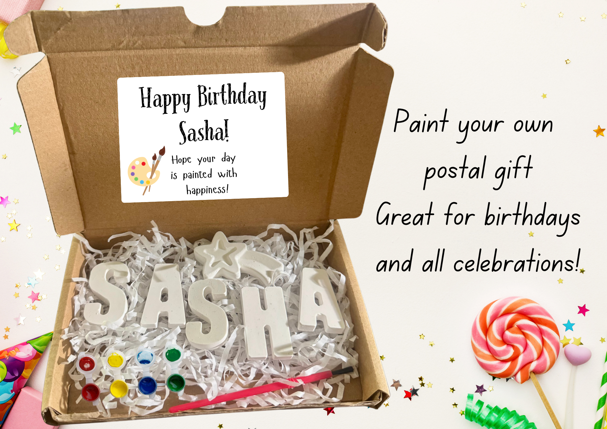 Personalised Paint Your Own Gift Box | Name Craft Birthday Box