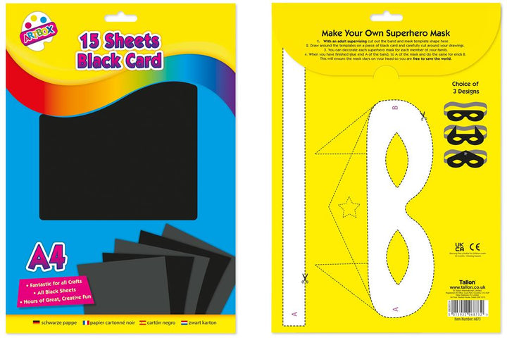 Black A4 Card – Pack of 15 Sheets