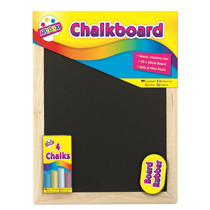 Kids Chalkboard Set – 23 x 30cm with Chalks &amp; Eraser