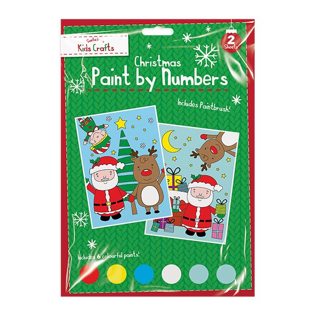 Christmas Paint‑By‑Numbers Set – 2 Festive Pictures to Paint