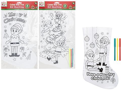 Colour‑Your‑Own Elf Stocking