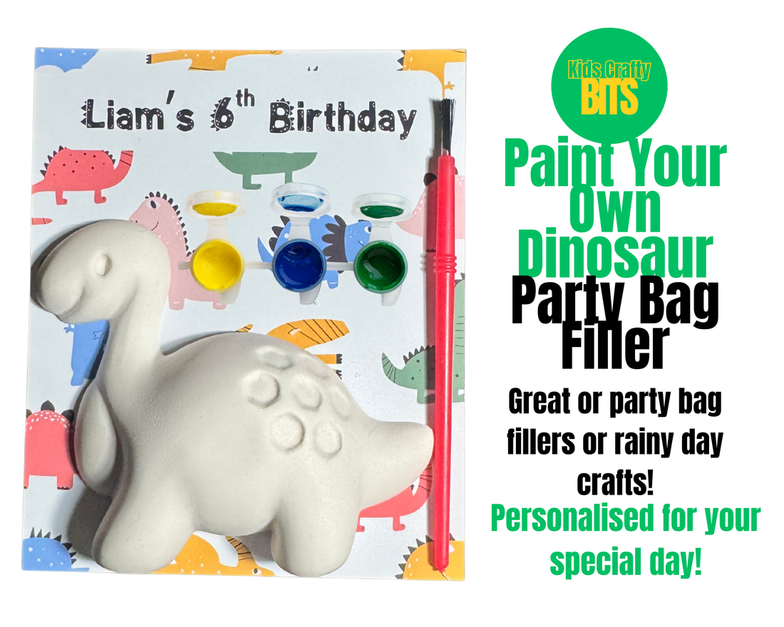 Personalised Paint‑Your‑Own Dinosaur Party Bag Filler
