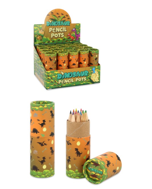 Tube of Mini Dinosaur Colouring Pencils – 12 Pack