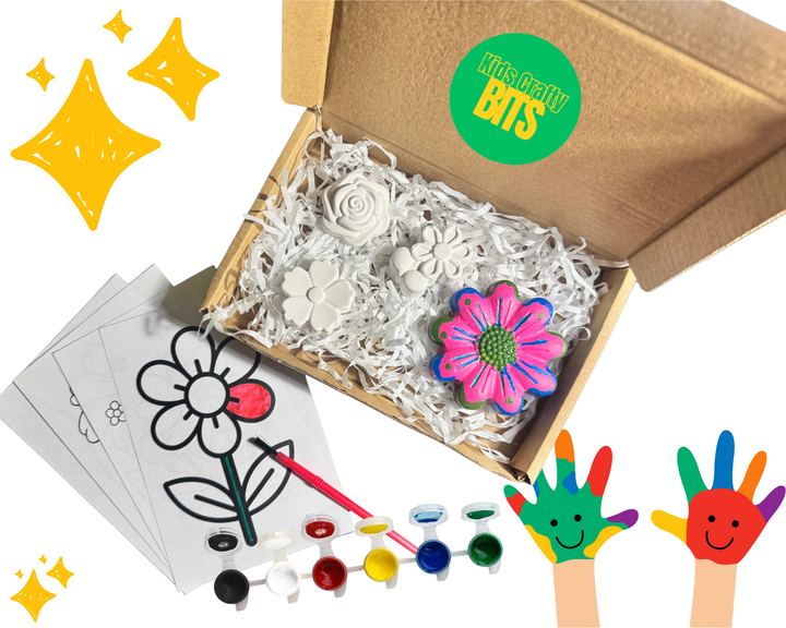 Floral Paint‑Your‑Own Postal Art Kit – Creative Letterbox Fun