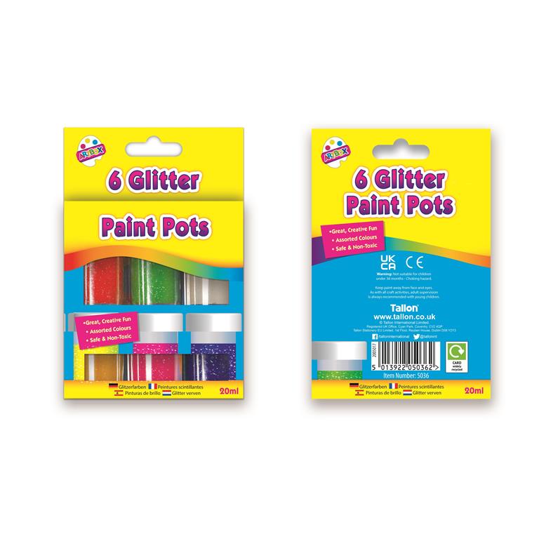 Glitter Paint Pots – Pack of 6