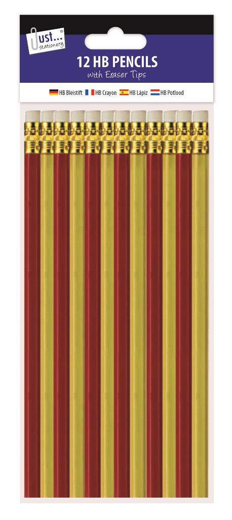 HB Pencils with Erasers – 12 Pack