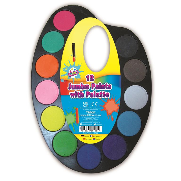 Jumbo Kids Paint Palette – 12 Non‑Toxic Colours