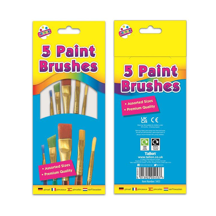Premium Kids Paint Brushes – Pack of 5