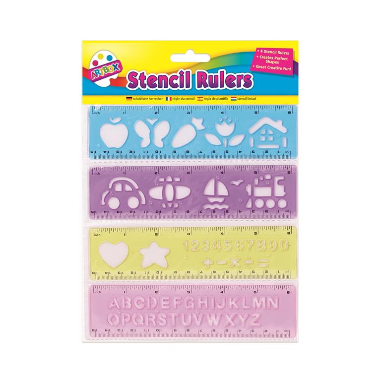 Stencil Rulers for Kids – 4 Pack
