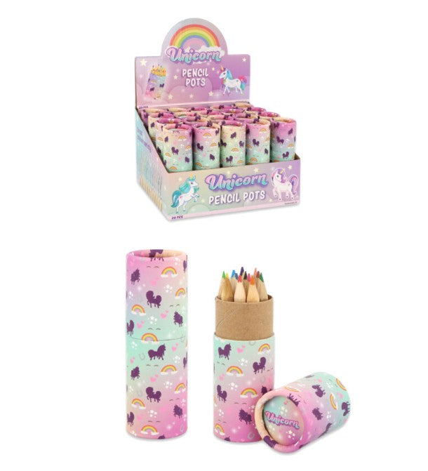 Tube of Mini Unicorn Colouring Pencils 12-Pack