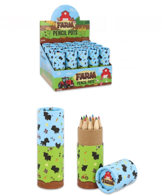 Tube of Farm Animal Colouring Pencils – 12 Pack