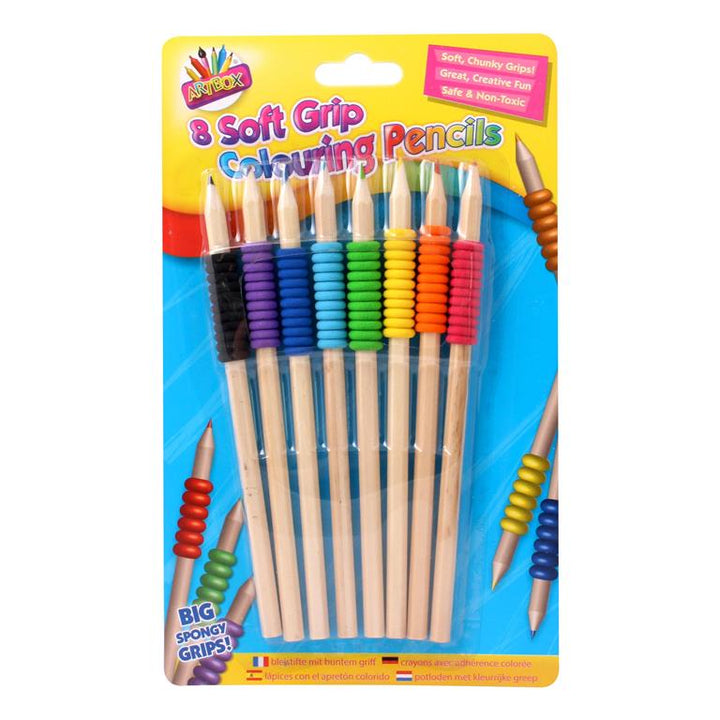 Soft Grip Colouring Pencils – 8 Pack